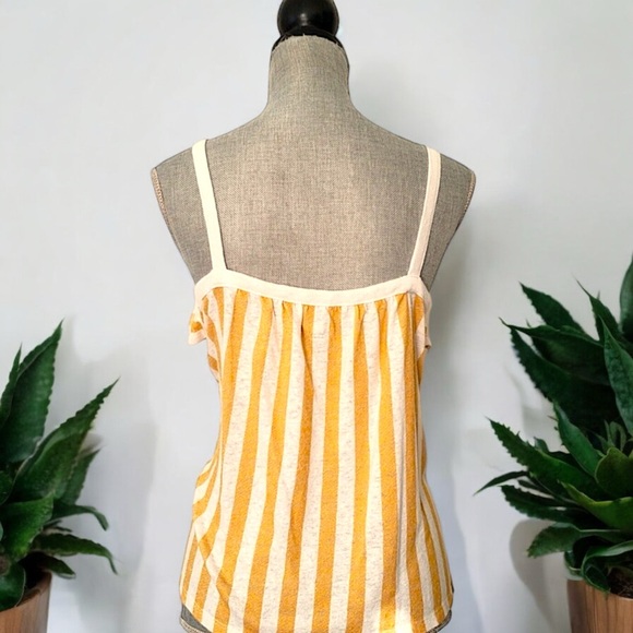 New Old Navy Yellow Stripe Sleeveless Flounce Top - Picture 13 of 16